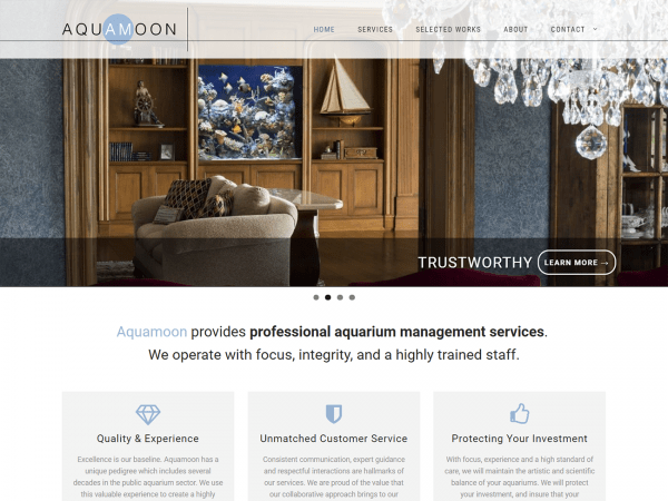 Aquamoon website screenshot.