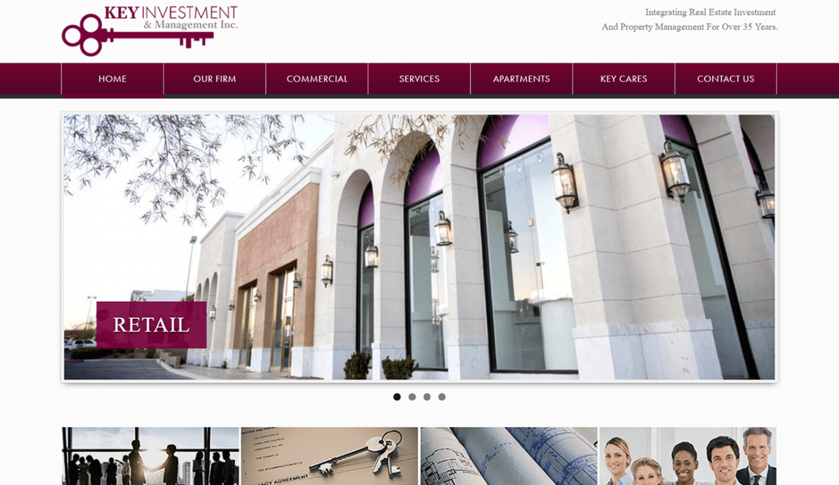 Key Investment, Property Management Web Design