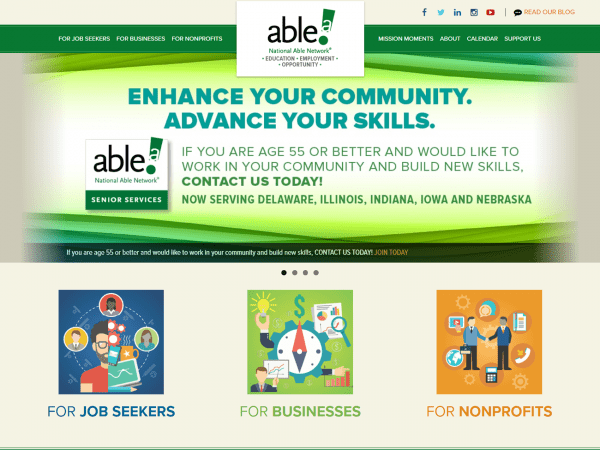 National Able Network website design.